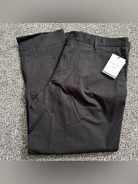 Massimo Dutti Mens Dress Pants Wide Fit Size 36 Black Designer Business Casual
